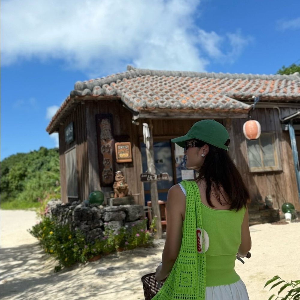Green Crochet Tote Bag